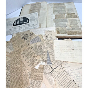 1920s Scrapbook Ephemera Politics Cartoons Local News Obits Recipes Handwritten